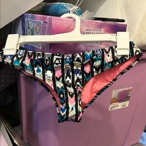 PINK Victoria's Secret Bikini Bottoms - Black, Blue, Pink Pattern
